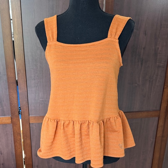a.n.a Orange Peplum Tank Top - Picture 1 of 2